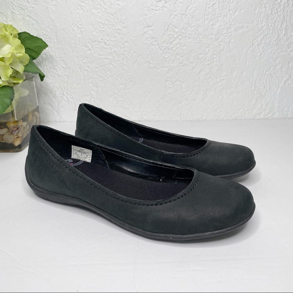 MERRELL Avesso Leather Suede Slip-on Flat Shoe 6.5